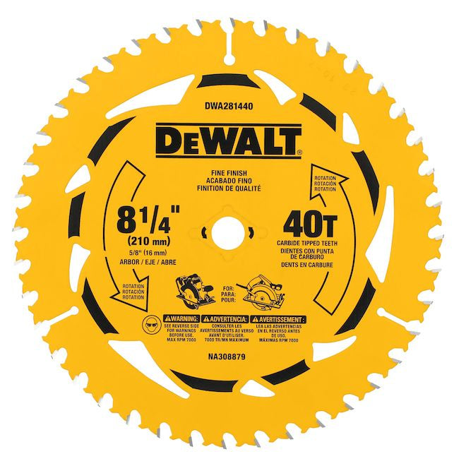 DEWALT 8 1/4-in Cross Cutting Circular Saw Blade - 40 Carbide Teeth