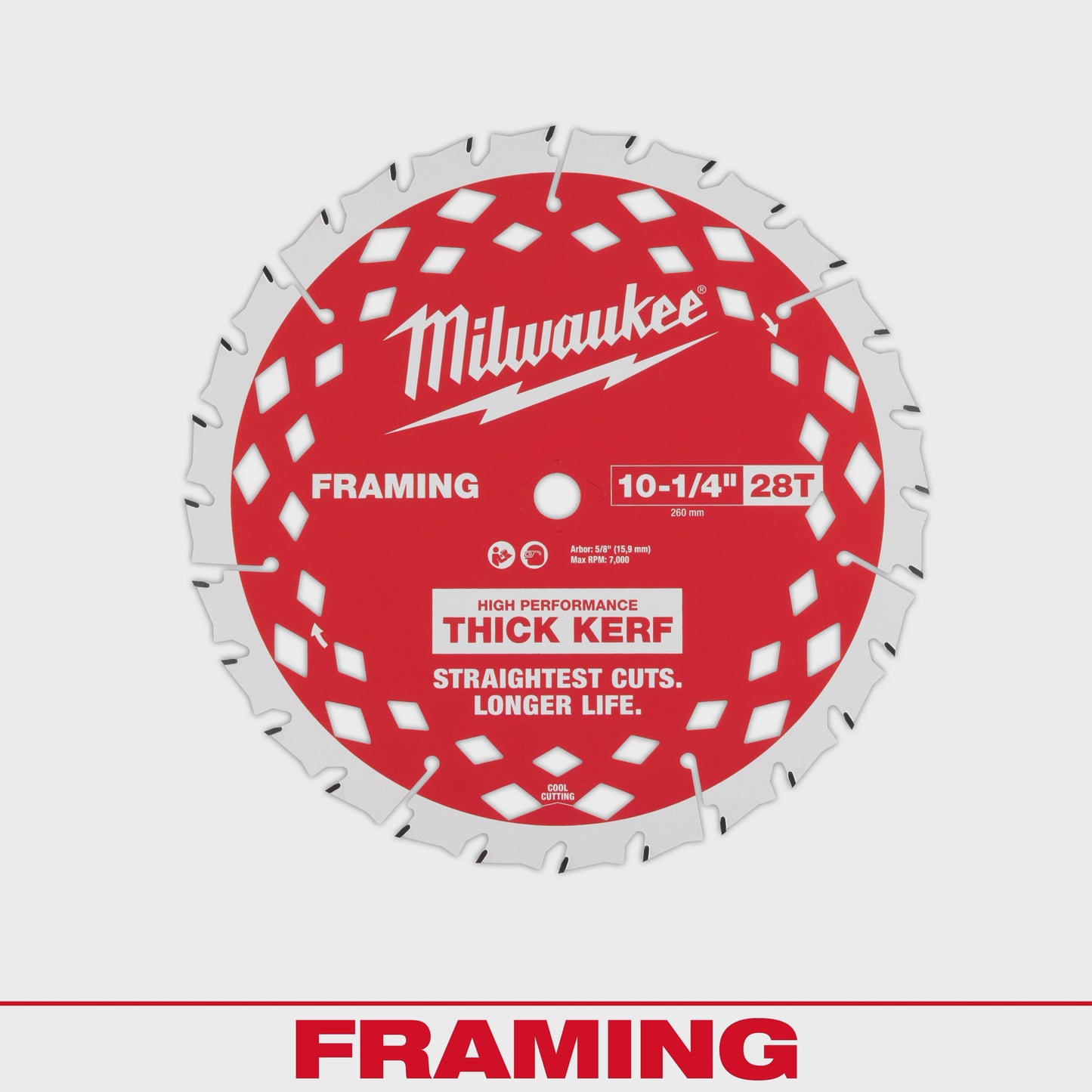 Milwaukee 10-1/4” 28T Thick Kerf Framing Circular Saw Blade