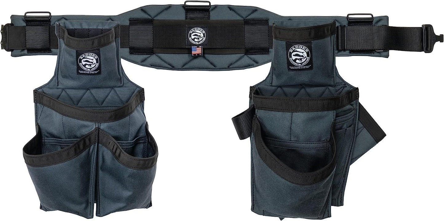 Occidental Badger Tool Belts 461010 Carpenter Set - Gunmetal Grey-XLarge