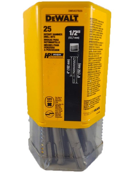 DEWALT DW5437B25-1/2 By 4 By 6 Rock Carbide SDS+ Hammer Bit