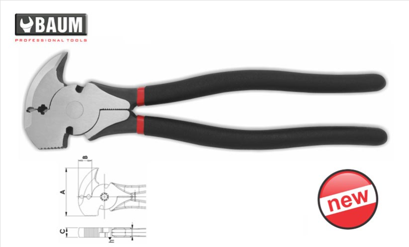 20 Fencing Pliers (Colombian Model - Hammer Head), Steel 10.5" / 260 MM