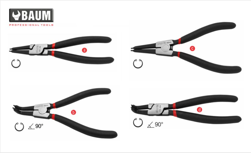 27 Circlip Pliers , Steel- CRV, Finish- Polished 7"/ 180 MM - Internal Straight