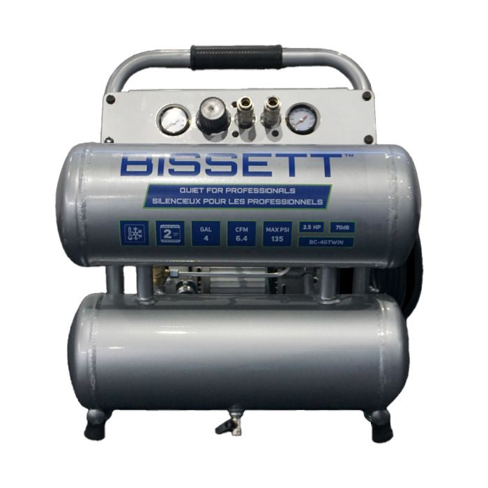 BISSETT Twinstack Compressor 2.5HP, 4.5CFM, 4 POLE MOTOR OIL FREE COMPRESSOR