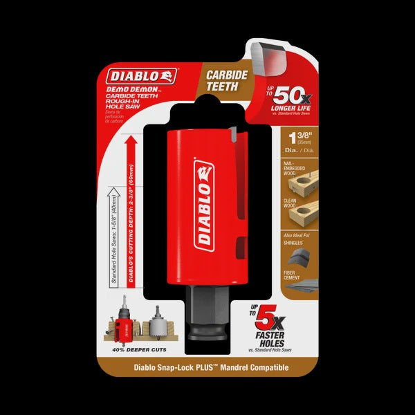 Diablo 1-3/8" Demo Demon™ Carbide Teeth Rough-In Hole Saw