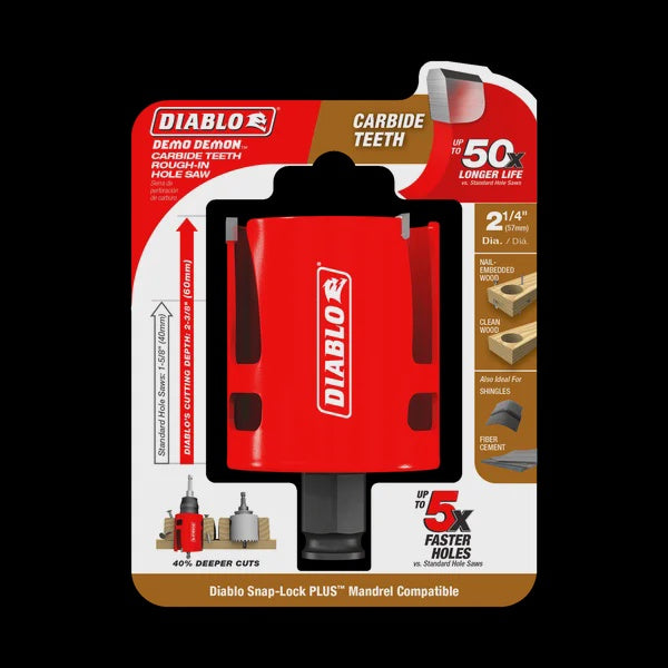 Diablo 2-1/4" Demo Demon™ Carbide Teeth Rough-In Hole Saw