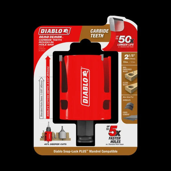 Diablo 2-1/8" Demo Demon™ Carbide Teeth Rough-In Hole Saw