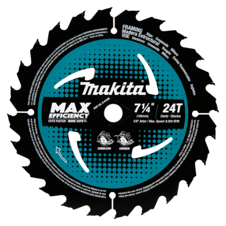MAKITA 7-1/4-inch 24T Carbide Tipped Max Efficiency Framing Circular Saw Blade 10 Pcs