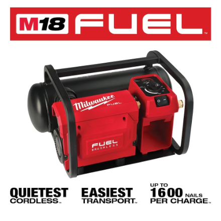 Milwaukee Tool M18 FUEL 18V Lithium-Ion Brushless Cordless 2 Gal. Electric Compact Quiet Compressor (Tool Only)