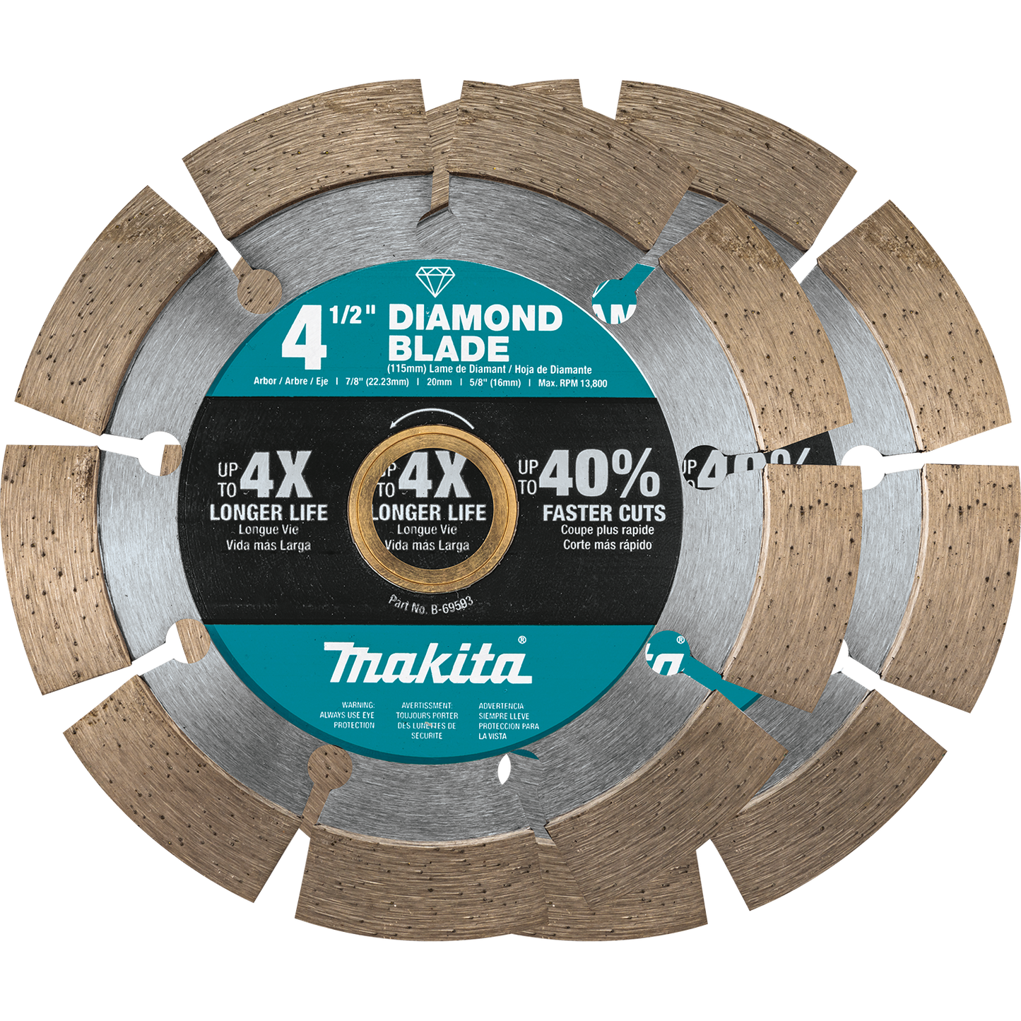 Makita B-69602 4-1/2" Diamond Blade, Segmented, General Purpose, 2/Pk