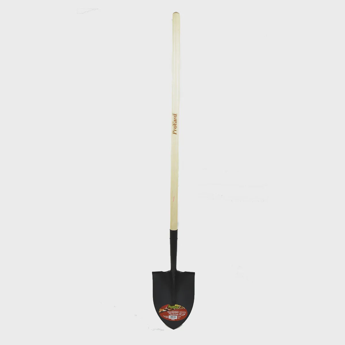 Proyard Shovel Round Point 58in x 8-1/4in Blade Wood L-Handle