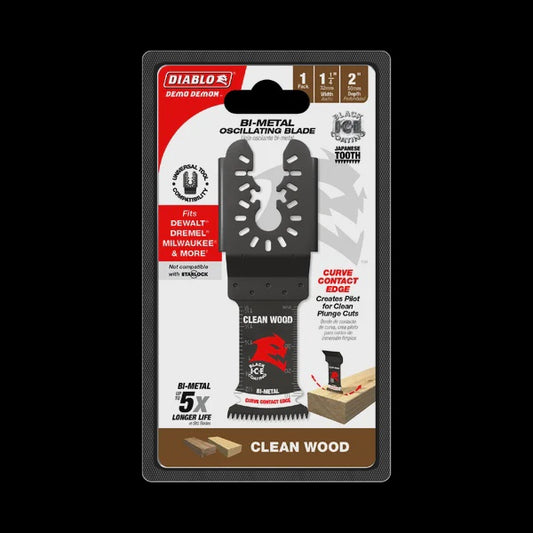 1-1/4" Demo Demon™ Universal Fit Bi-Metal Oscillating Blade for Clean Wood