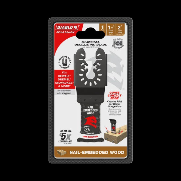 1-1/4" Demo Demon™ Universal Fit Bi-Metal Oscillating Blade for Nail-Embedded Wood