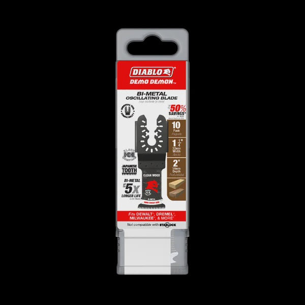 1-1/4" Demo Demon™ Universal Fit Bi-Metal Oscillating Blades for Clean Wood (10-pk)