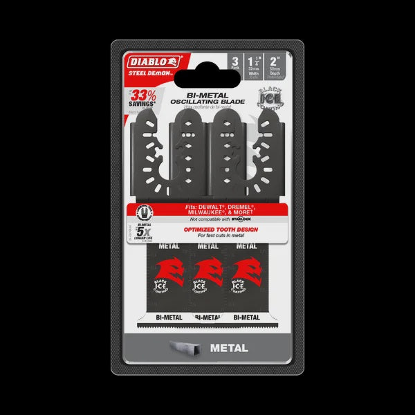 1-1/4" Steel Demon™ Universal Fit Bi-Metal Oscillating Blades for Metal (3-pk)