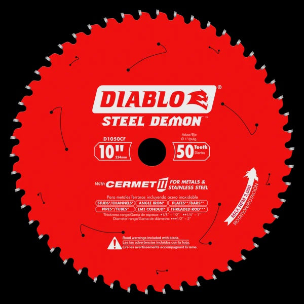 D1050CF 10" x 50-Teeth Steel Demon™ Cermet II Saw Blade for Medium Metal