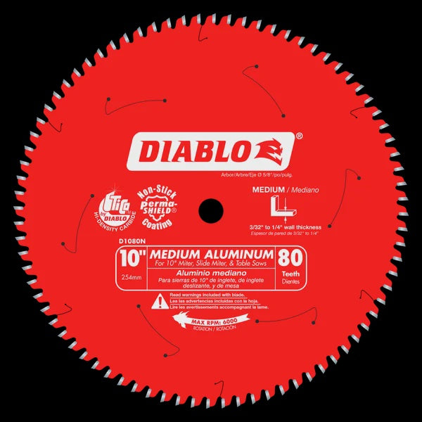D1080N DB 10X80T MEDIUM ALUMINUM