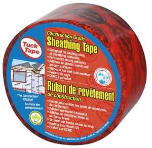 Cantech 205256055 Contractors Sheathing Tape Roll, 55 m L, 60 mm W, 3 mil Thick, Red, Polypropylene Backing