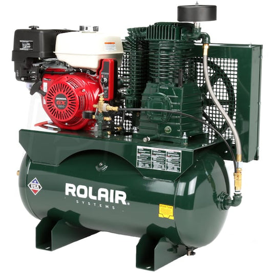 13GR30HK30 Rolair 13 HP GAS COMPRESSOR (HONDA) ON 30 GALLON TANK (389 CC)