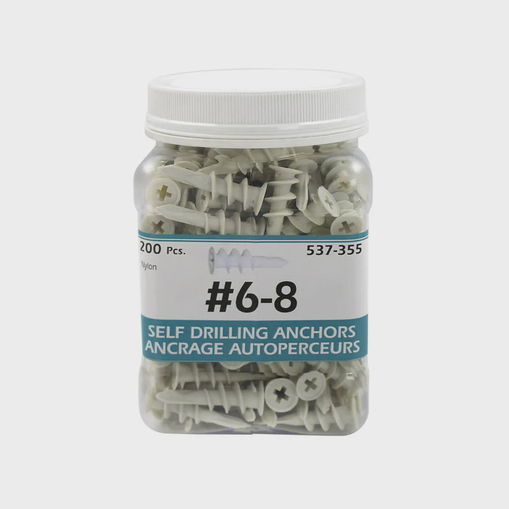 H Paulin 537-355 Plastic Wall Pugs  6-8 200 pcs
