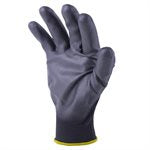 1055521 1dz Knitted Polyester Gloves Black With Black Pu palm (M)