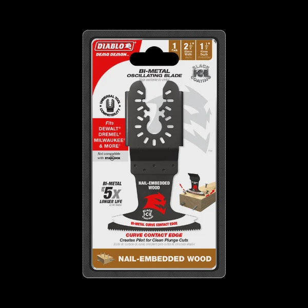 2-1/2" Demo Demon™ Universal Fit Bi-Metal Oscillating Blade for Nail-Embedded Wood