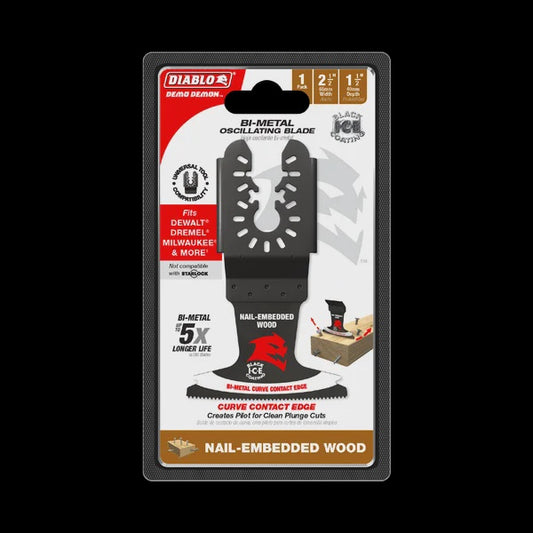 2-1/2" Demo Demon™ Universal Fit Bi-Metal Oscillating Blade for Nail-Embedded Wood