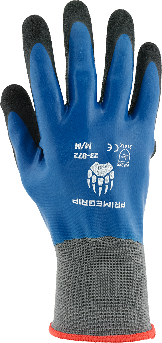 23-972M Cheetah Polyester Double-Dipped Sandy Latex Gloves Medium