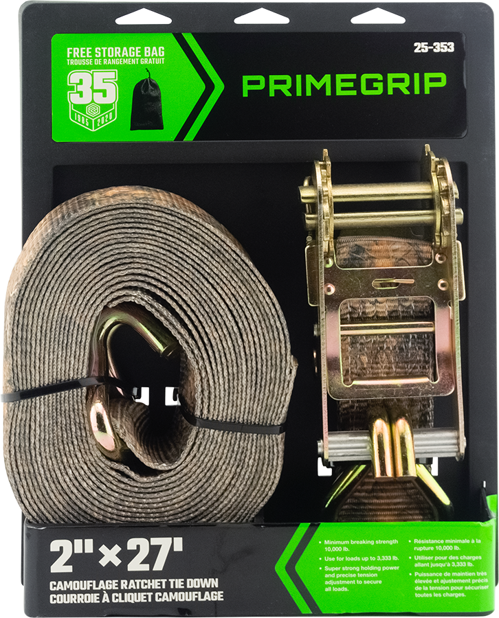 To be cancel-PrimeLine 2" x 27' Heavy Duty Camouflage Ratchet Tie Down