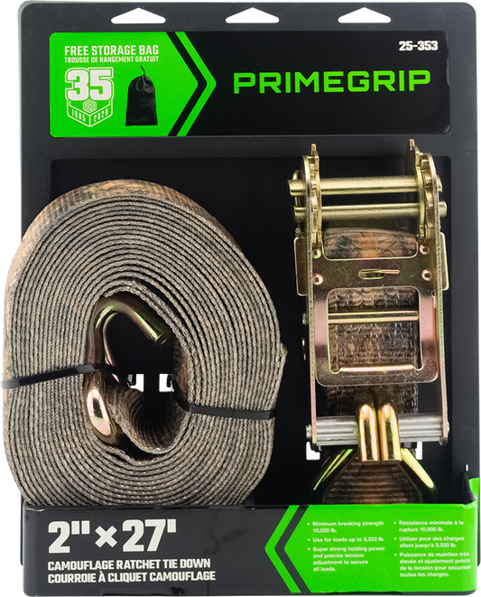 To be cancel-PrimeLine 2" x 27' Heavy Duty Camouflage Ratchet Tie Down