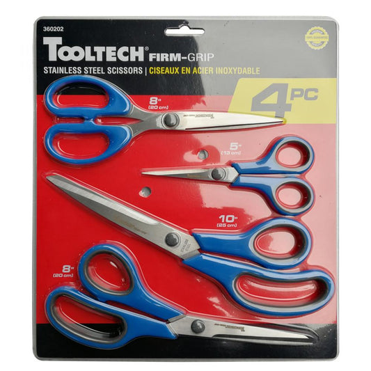 360202 4PC Stainless Steel Scissors Set (5in, 8in, 8in, 10in)
