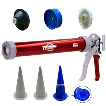 620-AL-RED Newborn 15" Sausage/Cartridge/Bulk Applicator with Aluminum Barrel. 18:1 Thrust - RED