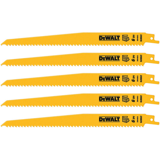 DW4803B25Z 9"     6 TPI TAPER BACK BI-METAL RECIPROCATING SAW BLADE (BULK 25)
