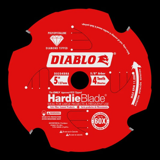 5" x 4 Tooth Fiber Cement Hardie Blade