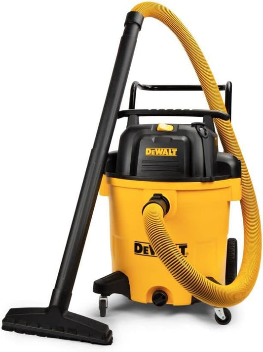 DXV16P DeWALT 16 GALLON POLY Vaccum, 6.5HP, 2-1/2"x 7' HOSE, 20' CORD, EXT WAND, CARTRIDGE FILTER, DISPOSABLE DUST BAG, FLOOR BRUSH, UTILITY NOZZLE, CREVICE NOZZLE, ROUND BRUSH, ACCESSORY HOLDER BAG