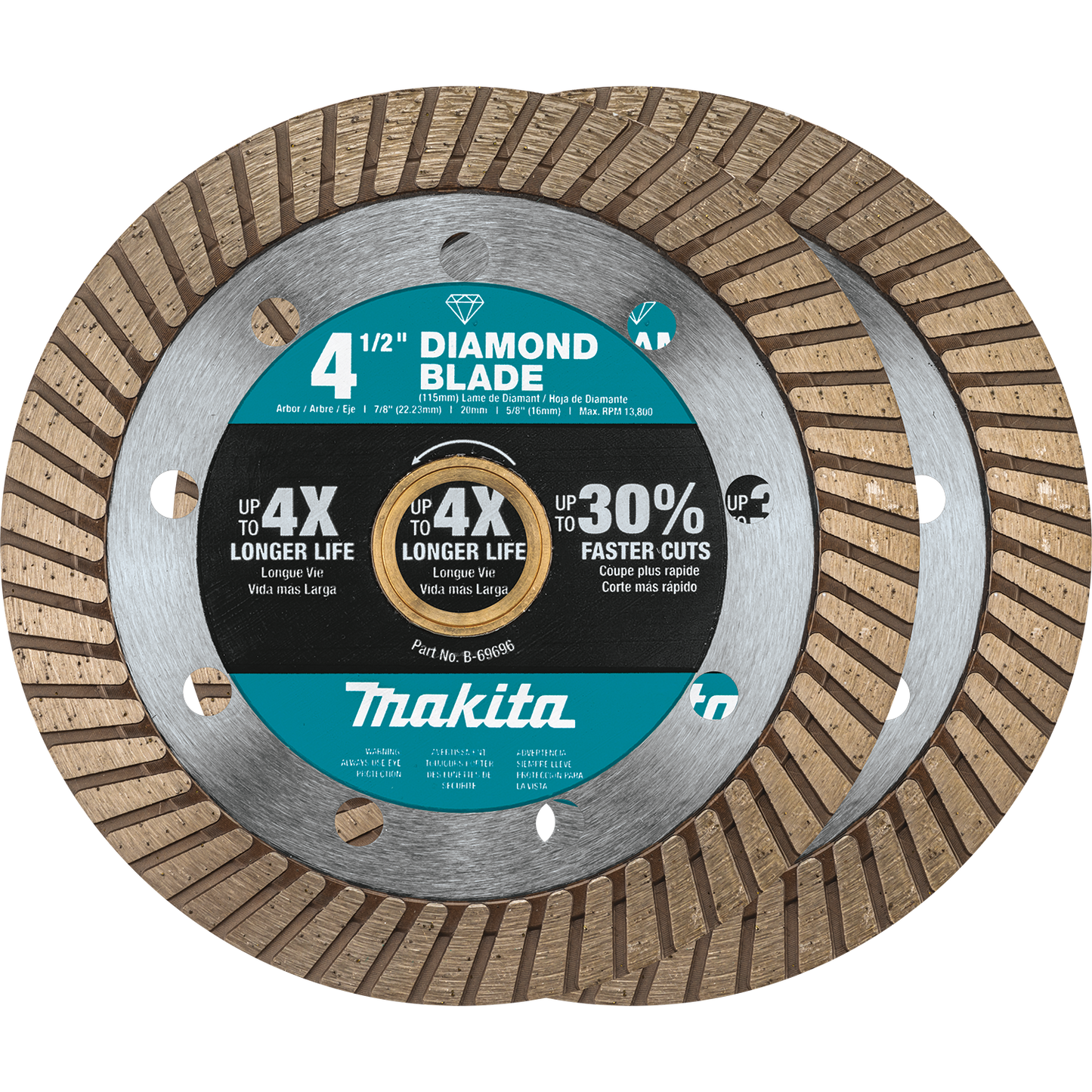 4‑1/2" Diamond Blade, Turbo, General Purpose, 2/pk