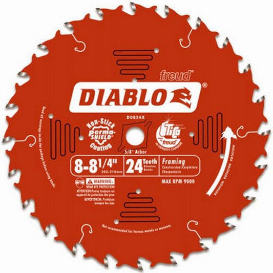 D0824  8-1/4" x 24 Tooth Framing Saw Blade