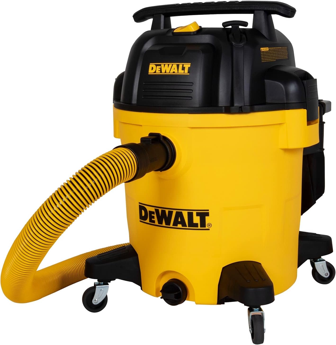 DXV12P DeWALT 12 GALLON POLY Vaccum, 5.5HP, 2-1/2"x 7' HOSE, 20' CORD, EXT WAND, CARTRIDGE FILTER, DISPOSABLE DUST BAG, FLOOR BRUSH, UTILITY NOZZLE, CREVICE NOZZLE, ROUND BRUSH, ACCESSORY HOLDER BAG