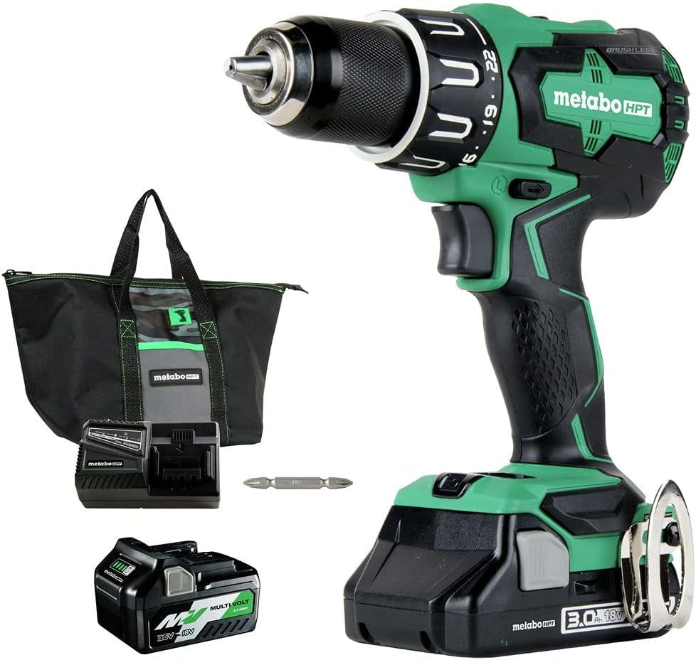 DV18DGL 18V 1/2'' Hammer Drill, Li-Ion, 400 in/lbs torque, 2 batteries