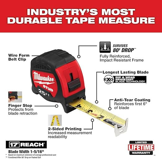 48-22-9725 25' GEN II STUD TAPE