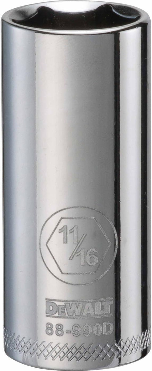 DEWALT DWMT88990OSP 6 Point 3/8'' Drive Deep Socket 11/16'' SAE