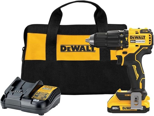 DEWALT 20V MAX Compact 6Drill/Driver Kit, Brushless 1/2 in. Ratcheting Chuck, LED (DCD798D1)