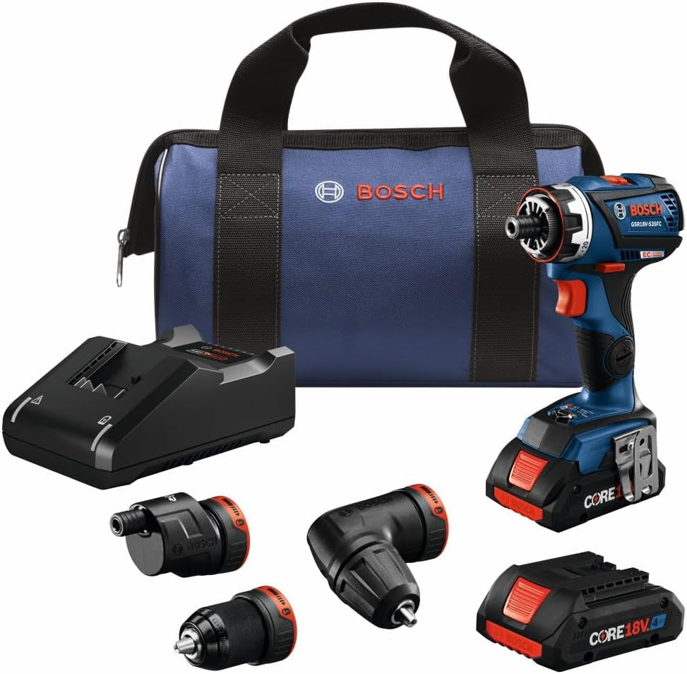 GSR18V-535FCB15 Bosch 18V Flexclick Chameleon 5-In-1 Drill/Driver Kit