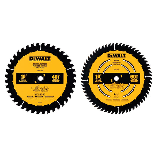 DWA110CMB3 DW 3PK 10 IN 60T & 2 x 40T SAW BLADES