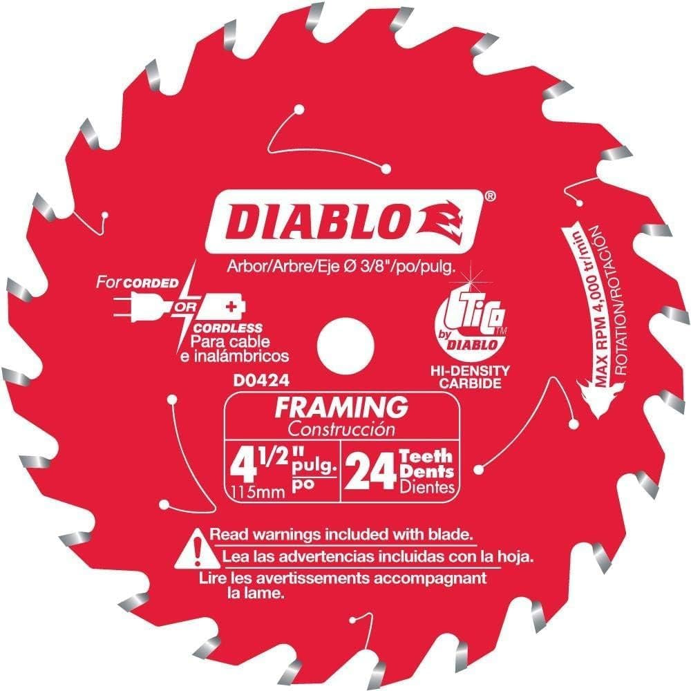 D0424X 4-1/2 in. x 24 Tooth Framing Trim Saw Blade