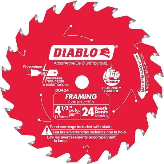 D0424X 4-1/2 in. x 24 Tooth Framing Trim Saw Blade