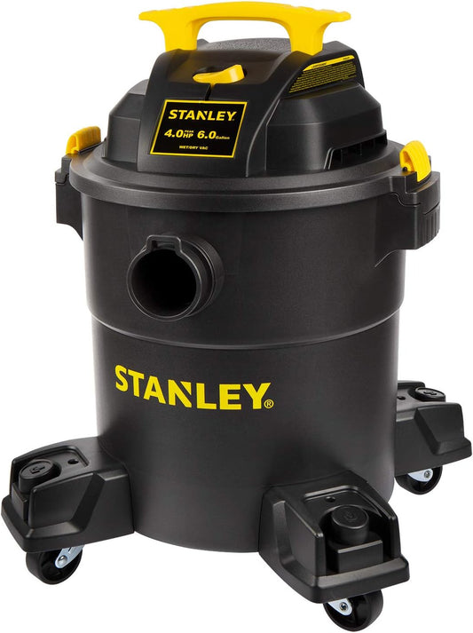 SL18191P STANLEY 10 GALLON POLY Vaccum 4.0HP, 1-7/8" X 6' HOSE, 10' CORD, INCL EXTENSION WAND, CARTRIDGE FILTER, DISPOSABLE DUST BAG, FLOOR NOZZLE, UTILITY NOZZLE, CREVICE TOOL