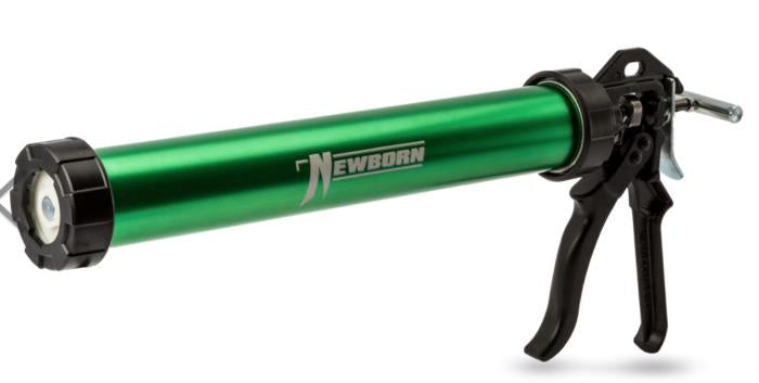 620-AL-GREEN Newborn 15" Sausage/Cartridge/Bulk Applicator with Aluminum Barrel. 18:1 Thrust - GREEN