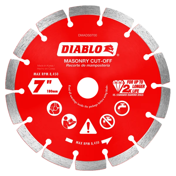 DMADS0700 7 in. Diamond Segmented Cut-Off Discs for MasonryB