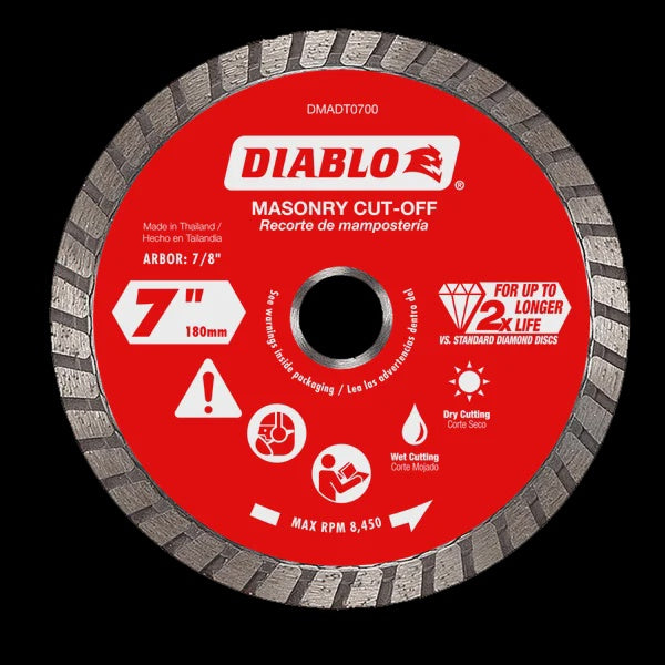 Diablo 7" Diamond Turbo Masonry Cut-Off Disc
