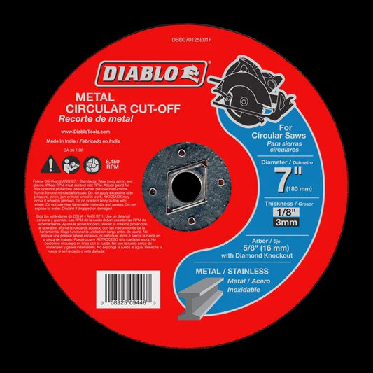 CDD070125L01F Diablo 7 inch Metal Circular Cut-Off Blade